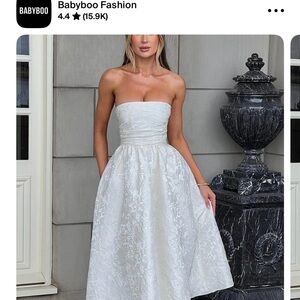 Babyboo Fashipn Saoirse Ivory Strapless Midi Dress